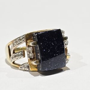 Vintage Mens Lancelot Blue Sunstone Ring